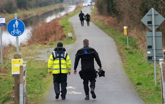 January 13, 2022: Garda Sub Aqua team members out to search the canal at the scene of the fatal assault on Ashling Murphy along the canal bank at Cappincur, Tullamore, County Offaly.