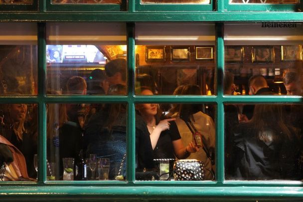 January 22, 2022: A packed pub in Dublin city center after most of the restrictions imposed as a result of the Omicron Variant were lifted.