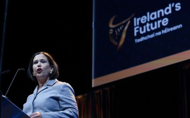 Sinn Féin President Mary Lou McDonald speaks during Saturday\'s event. 