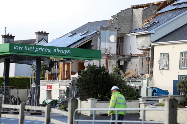 The site of the apartment explosion in Creeslough, County Donegal.