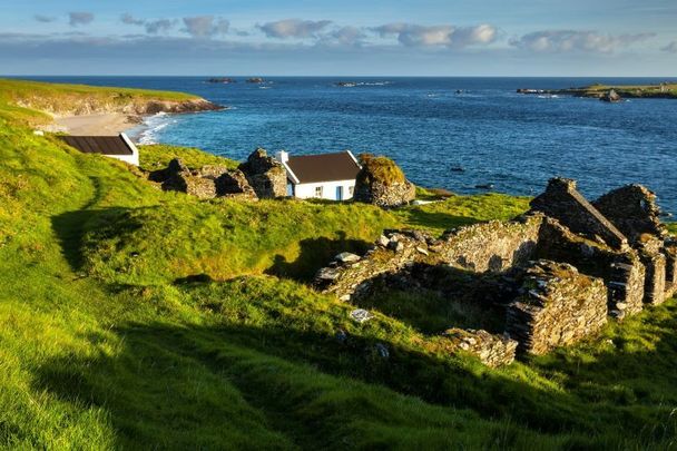 Great Blasket Island, the largest of the six Blasket islands, on the Dingle peninsula on the Wild Atlantic Way in Co Kerry.