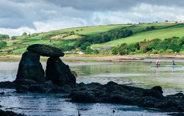 Carraig á Mhaistin, also known at the Rostellan Dolmen, in Cork Harbour, at Saleen Creek in Cork.