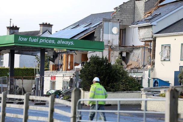 The aftermath of the explosion in Creeslough, County Donegal.