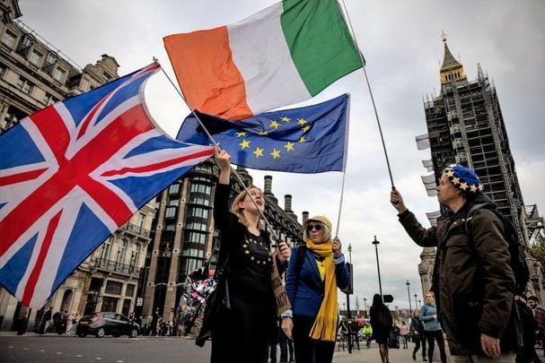 Anti-Brexit protesters in London in October 2021. 
