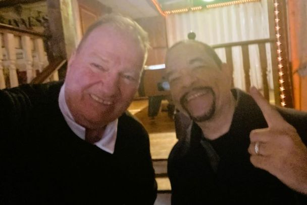 Tommy Mulligan and Ice-T. The rapper / actor was in John Mulligan\'s Fireside Pub in Woodlawn in The Bronx to film \"Law & Order: SVU.\"