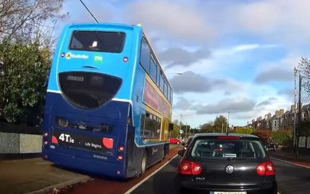 Kevin Gorman shared footage of the Dublin Bus mounting a footpath in a Dublin suburb on November 8.