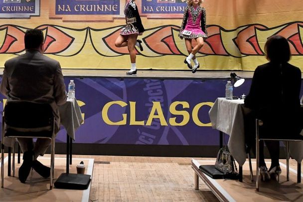 March 26, 2018: Competitors take part in day three of the World Irish Dancing Championships in Glasgow, Scotland.