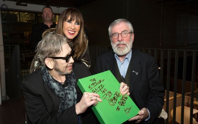 Shane MacGowan with his wife Victoria Mary Clarke and former Sinn Féin President Gerry Adams. 