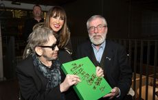 Gerry Adams helps launch Shane MacGowan's new art book in Dublin