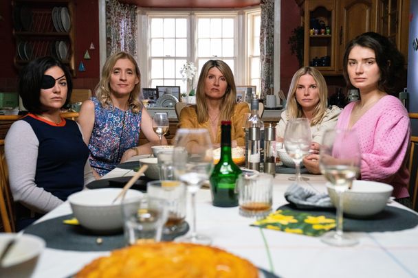 Sarah Greene, Anne-Marie Duff, Sharon Horgan, Eva Birthistle and Eve Hewson in \"Bad Sisters,\" now streaming on Apple TV+.