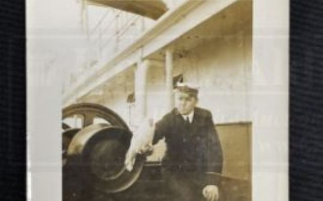 A photograph of Titanic Purser Hugh McElroy on board the Adriatic in 1910. 
