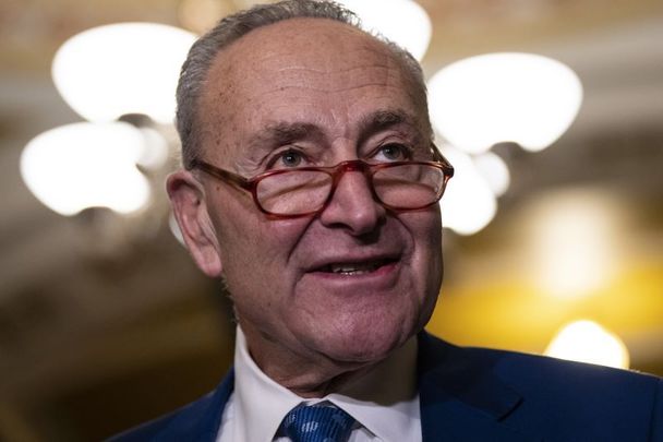 November 15, 2022: Senate Majority Leader Chuck Schumer (D-NY) speaks to reporters after a meeting with Senate Democrats at the US Capitol in Washington, DC.