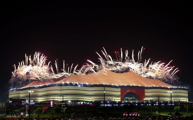 Fireworks explode during the opening ceremony prior to the FIFA World Cup Qatar 2022 Group A match between Qatar and Ecuador at Al Bayt Stadium on November 20, 2022, in Al Khor, Qatar