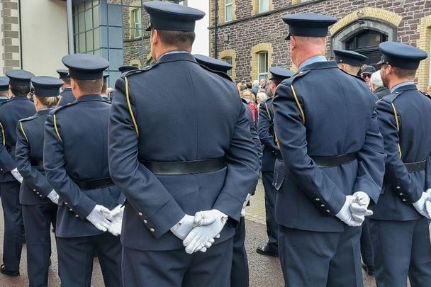 October 14, 2022: A Garda parade on Lady Lane in Waterford City to celebrate the 100th anniversary of the day the Garda Siochana first arriving the city.