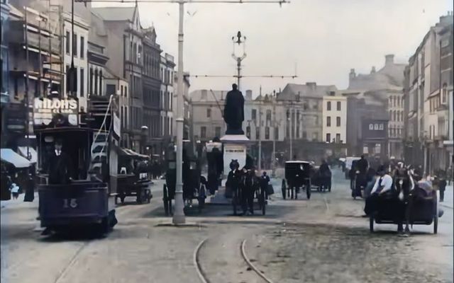 Colorized footage of Patrick\'s Street in Cork City from 1902.