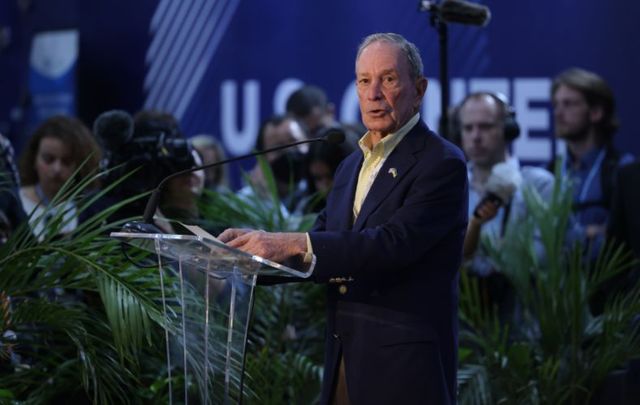 Michael Bloomberg, businessman and former mayor of New York city, speaks at the U.S. pavilion during the UNFCCC COP27 climate conference on November 08, 2022 in Sharm El Sheikh, Egypt.