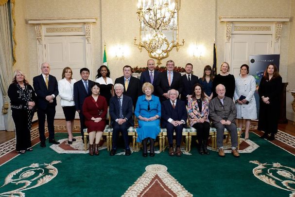 December 8, 2022: President Michael D. Higgins hosts the Distinguished Service Awards Ceremony 2022 at Áras an Uachtaráin.