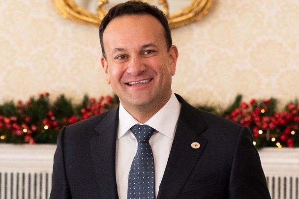 December 17, 2022: Taoiseach Leo Varadkar TD at Aras an Uachtarain getting his seal of office from President Micahel D Higgins.