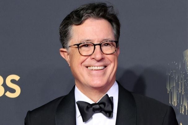September 19, 2021: Stephen Colbert, winner of the Outstanding Variety Special (Live) award for \'Stephen Colbert\'s Election Night 2020: Democracy\'s Last Stand Building Back America Great Again Better 2020,\' poses in the press room during the 73rd Primetime Emmy Awards at L.A. LIVE in Los Angeles, California.