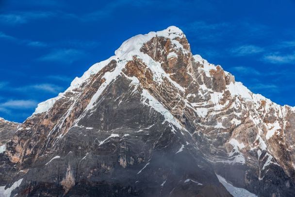 Mount Yerupaja Chico in Peruvian Andes, Cordillera Huayhuash. 