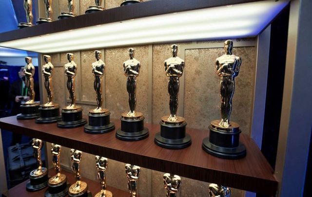 A view of the Oscar statuettes backstage during the 93rd Annual Academy Awards at Union Station on April 25, 2021 in Los Angeles, California.