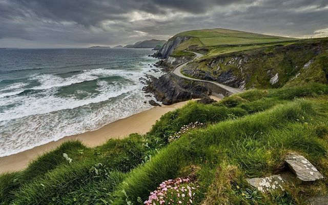 Amazing coastal roads along the Wild Atlantic Way, at Slea Head, County Kerry.\n
