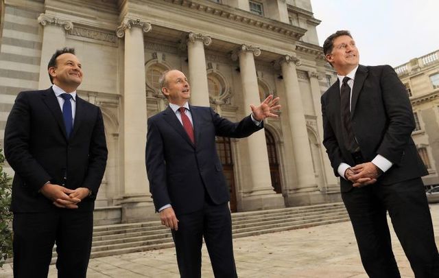 November 4, 2021: Tanaiste Leo Varadkar, Taoiseach Michéal Martin, and Minister Eamon Ryan.