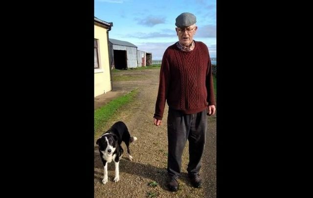 Skippy, the 26-year-old Border Collie, and his owner Pat Geraghty in Co Mayo.