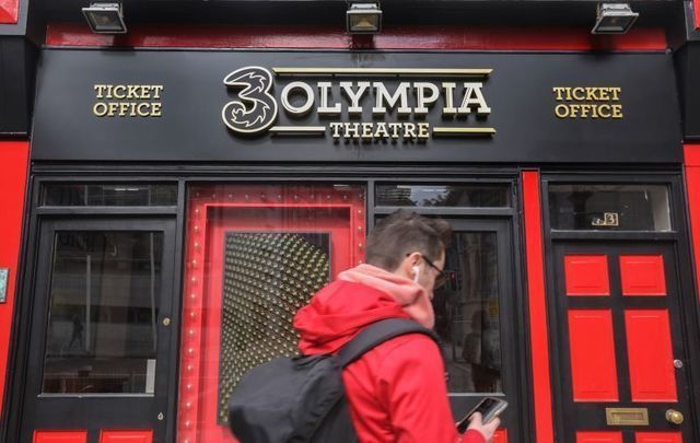 September 16, 2021: The new logo for the Olympia Theatre in Dublin, which has controversially changed its name to the 3Olmypia Theatre after a sponsorship deal with mobile operator 3.