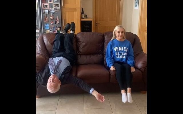 Grandad Billy and his granddaughter Aine Kennedy in one of their most popular TikTok videos.