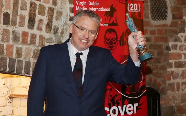 Filmmaker Adam McKay with Volta award.