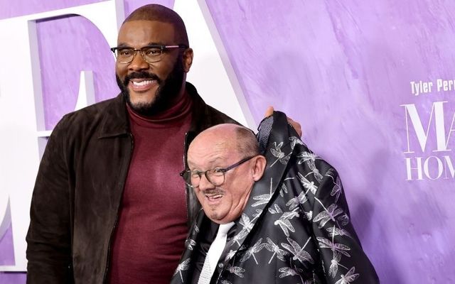 February 22, 2022: Tyler Perry and Brendan O\'Carroll attend the world premiere of \"Tyler Perry\'s A Madea Homecoming\" at Regal LA Live in Los Angeles, California