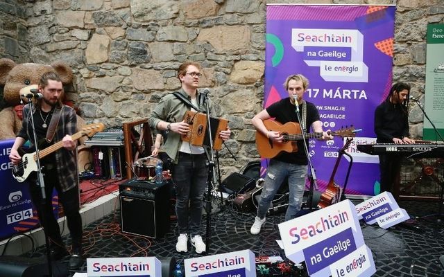 Irish group Seo Linn perform at the launch of Seachtain na Gaeilge. 
