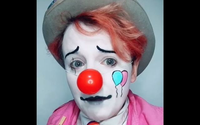 Jess Harkin as Kazoo the Clown on TikTok.