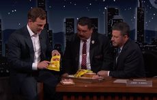 WATCH: Jamie Dornan makes Tayto sandwich on Jimmy Kimmel Live