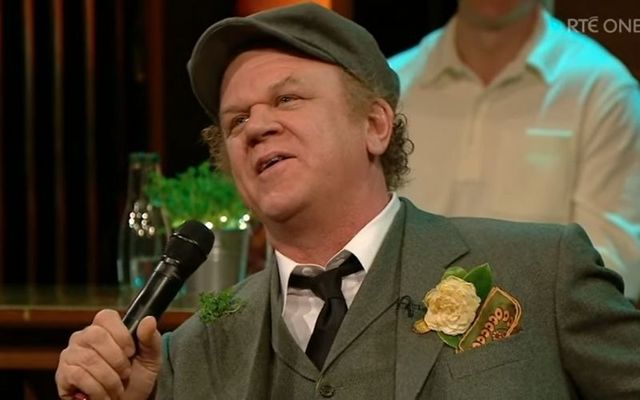 John C. Reilly performs Raglan Road during a special airing of the Late Late Show on Thursday. 