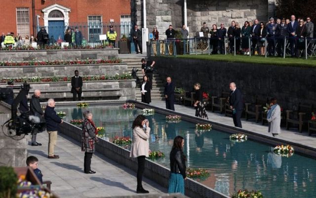 A ceremony takes place in Dublin\'s Garden of Remembrance.