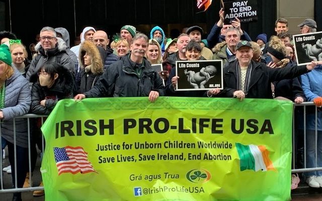 Pro-life groups at the New York City St. Patrick\'s Day Parade. 