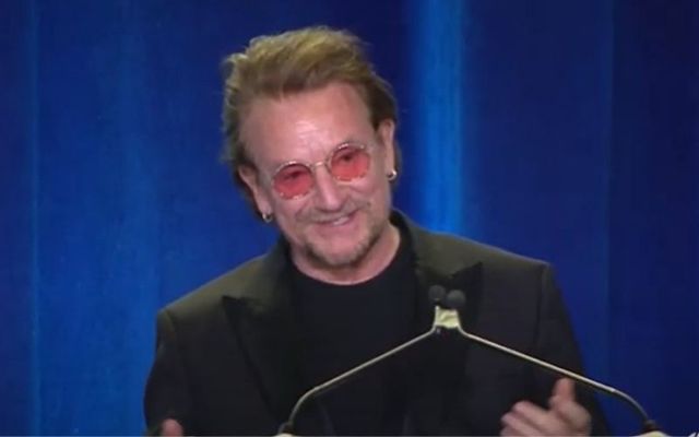 Bono received the William Fulbright Prize for International Understanding.in Washington DC 