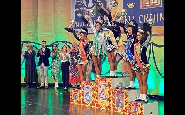 The top five competitors in Competition 25: 18 - 19 Ladies at CLRG\'s 2022 World Irish Dancing Championships in Belfast.
