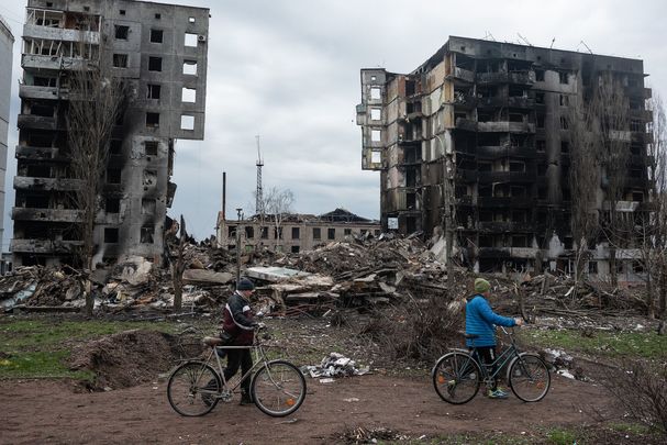 Russian invasion: Destroyed apartment blocks in Borodianka, Ukraine.