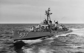 USS The Sullivans named after Irish American WWII heroes is sinking