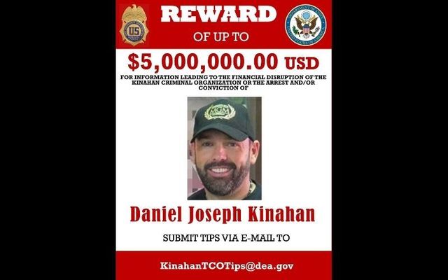 US agencies are offering a reward for information about Irish alleged criminal Daniel Joseph Kinahan.