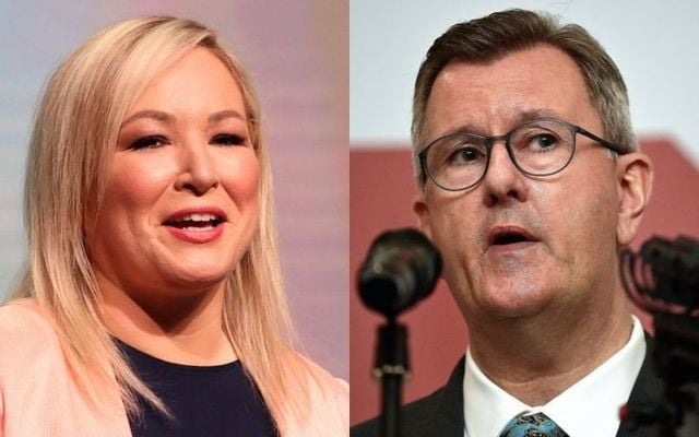 (L to R): Michelle O\'Neill, Sinn Féin\'s leader in the North, and Sir Jeffrey Donaldson, head of the DUP.