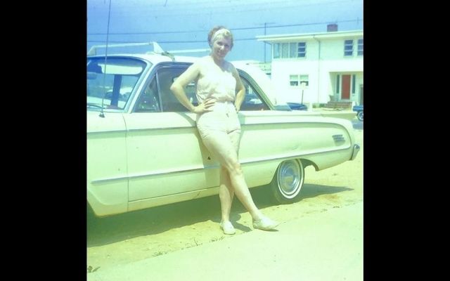 My beautiful mother Mary, “pre license” gearing up for her many later driving adventures