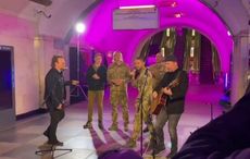WATCH: Bono and The Edge perform "freedom" concert in Kyiv metro station