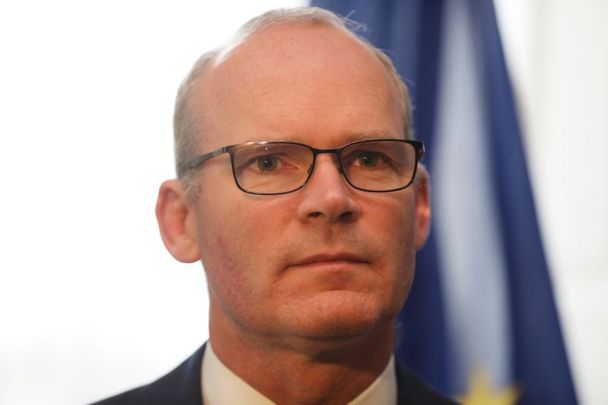 May 7, 2022: Ireland\'s Minister for Foreign Affairs Simon Coveney with his Palestinian counterpart Dr. Riad Malki at Iveagh House Dublin, during Minister Malki’s visit to Ireland