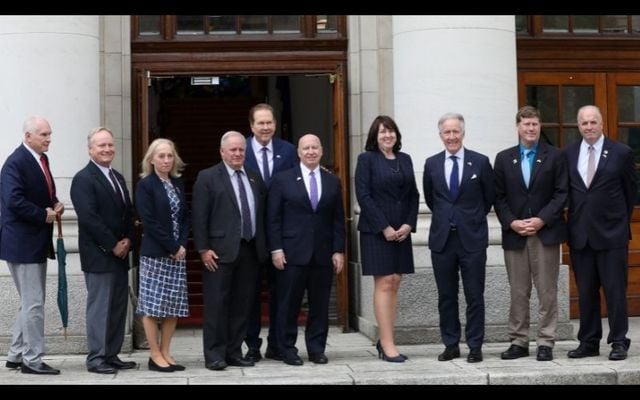 May 23, 2022: US Ambassador to Ireland Claire Cronin (fourth from right) in Dublin, Ireland with the US Congressional delegation led by Representative Richard Neal (third from right).