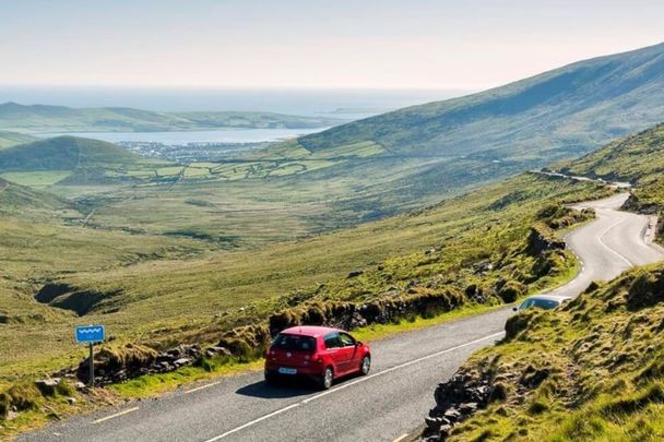 Driving through Connor Pass in Dingle, Co Kerry.