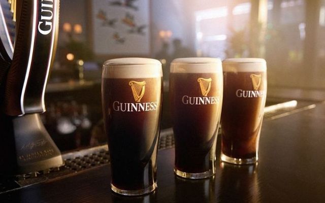 Three pints of Guinness, as seen in the Guinness 2022 St Patrick\'s Day commercial.